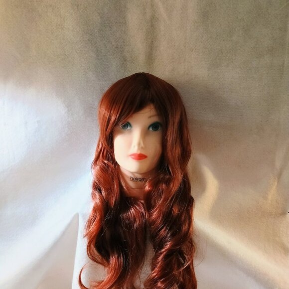 NWOT: New Long Wavy Auburn Wig with Bangs - Picture 1 of 7